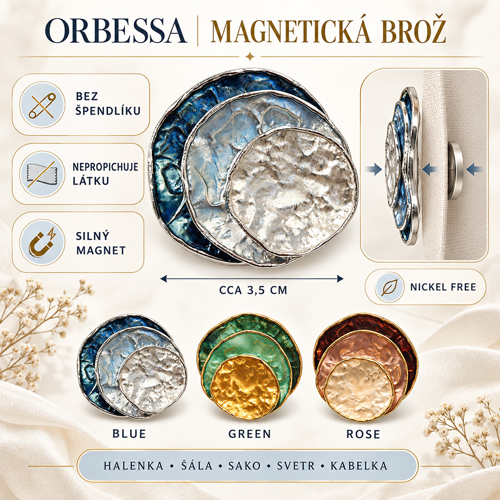 Dámská magnetická brož Orbessa (4)